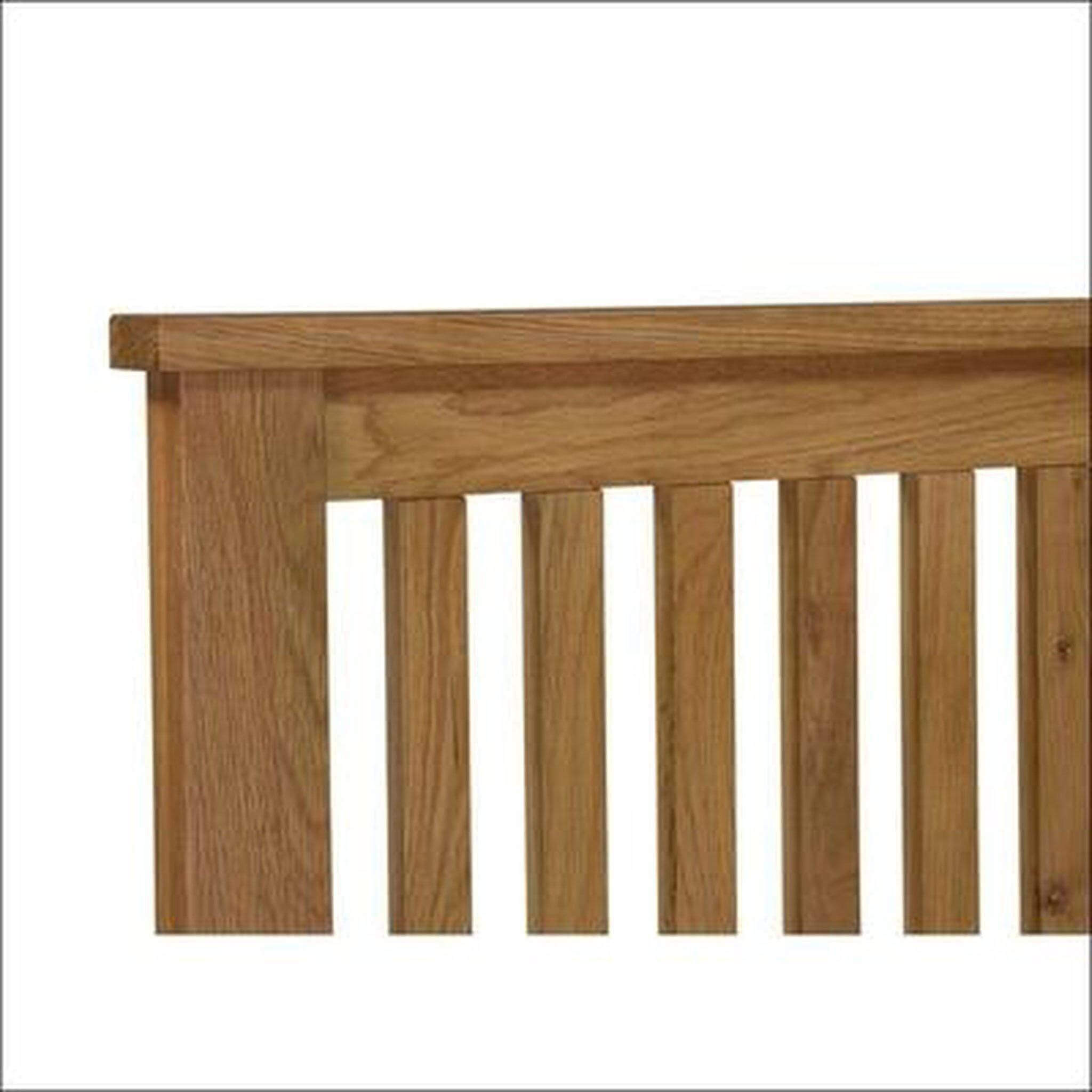 Wooden Bed With Slatted Headboard - TimberCraft